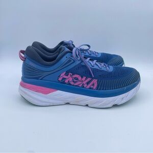 Hoka Women's Blue and Pink Running Shoes W9